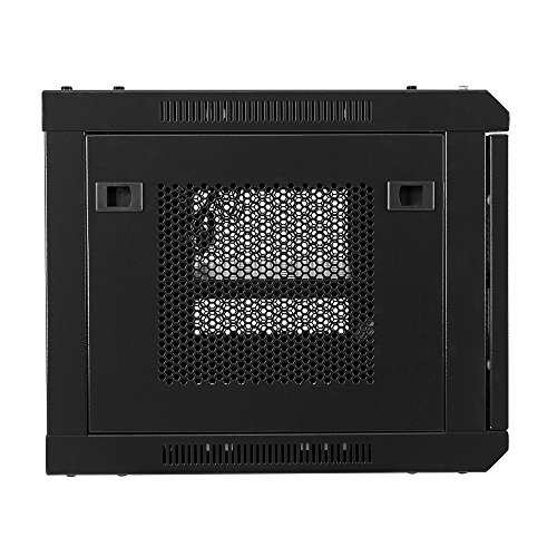 Z ZTDM Server 19 Inch Rack Enclosure, Date Network Lockable Secure Cabinet with Shelf and Two Cooling Fans Fully Assembled Vented Door 6U - Thumbnail 7