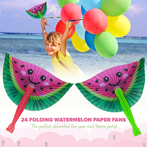 M & M Products Online 24-Pack Watermelon Paper Fans