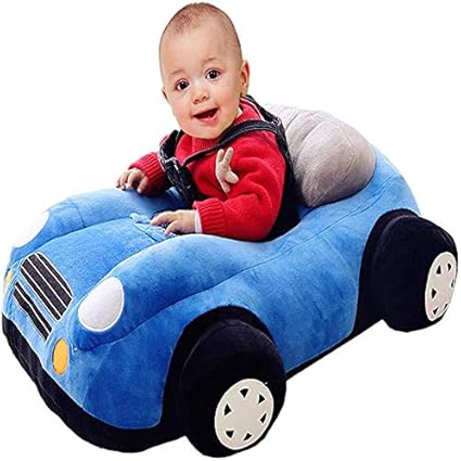 Amazon ベビーソファー ソフトチェア かっこいい車様式 赤ちゃん お座り練習チェア キッズソファー 1人掛け 暖かい ソフトチェア ふわふわぬいぐるみソファー 椅子 知育おもちゃ ブルー ベビーソファ ベビー マタニティ 通販