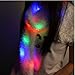 Luwint Colorful LED Flashing Plush Scarf - Lights Up Rave Clothing Accessories Cool Glow Novelty Austism Toys for Halloween Costume Party Game Ideas for Boys Girls (White)
