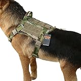 EXCELLENT ELITE SPANKER Tactical Service Dog Vest Military Patrol K9 Dog Harness Nylon Molle Adjustable Dog Vest Harness with Handles(Multicam-M)