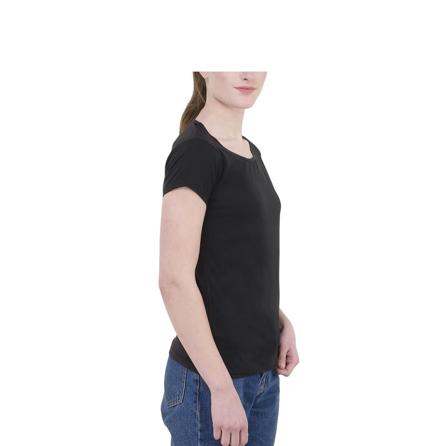 lime cotton plain regular fit t shirt for women
