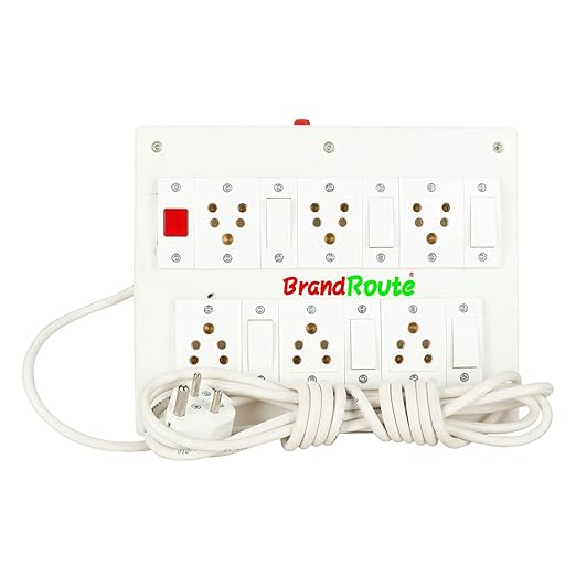 Buy BrandRoute Extension board Fitted with Reo Havells 6 Sockets (6