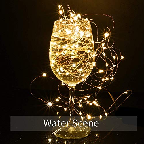 LightsEtc 8 Modes 2 Pack 33 Feet 100 Led Fairy String Lights with Battery Remote Timer Control Operated Waterproof Copper Wire Fairy Lights for Room Wedding Garden Party Wall Tree Decoration - Thumbnail 5