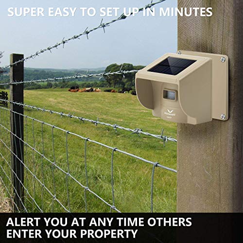 Hosmart 1/4 Mile Long Range Rechargable Solar Driveway Alarm Wireless Sensor System Driveway Sensor Alert System Weatherproof Security Outdoor Motion Sensor & Detector No Need Replace Batteries - Thumbnail 3
