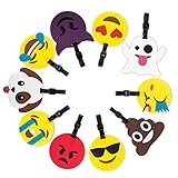 Travel Luggage Tags,10 pack Emoji Suitcase Travel ID Label Tags Holders For Luggage Travel Gears Gifts Identifier Tags