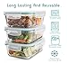 Glass Meal Prep Containers, Set of 3 - Meal Portion Control Container by Lofte - BPA-Free, Food Safe Lunch Organizers with Dividers for Packed Lunches or Saving Leftovers - Storage for Foods with Lids