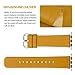 Fullmosa Leather Bands Compatible with Apple Watch Band 49mm 46mm 45mm 44mm 42mm for Men Women, Top Grain Genuine Leather Strap for iWatch Ultra 2/Ultra/10/9/8/7/6/5/4/3/2/1/SE2/SE, Yellow/Silver