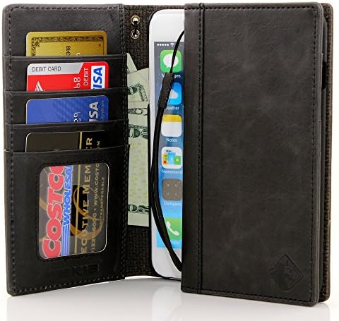 iPhone 6s Case, FEKIA [Italian Vintage Series] 100% Handmade Leather Simple Folio Bi-Fold Wallet Case, Driver's License ID, Credit Card and Cash Slots [FREE Hand Strap] iPhone 6 4.7" Display Cover