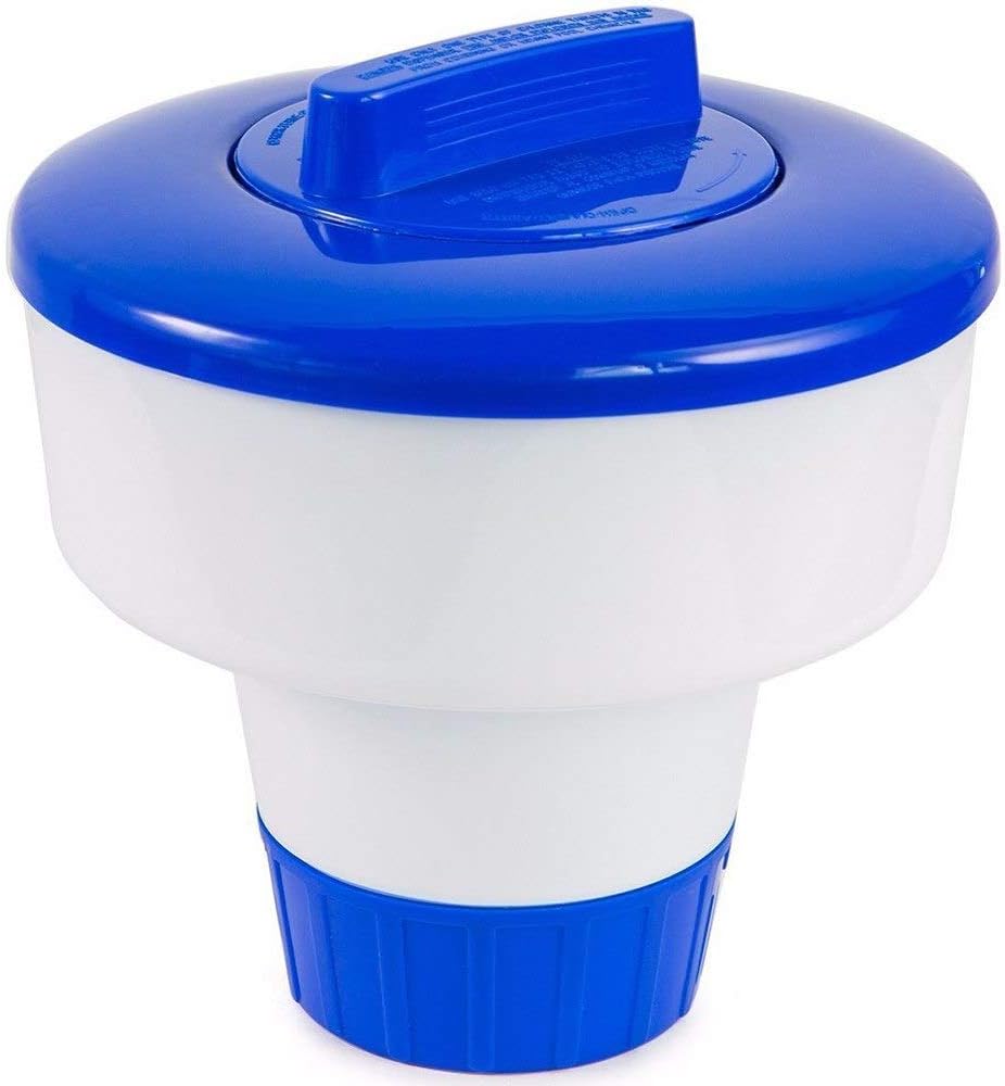 Glue – Dispensador de cloro flotante de 8 pulgadas de lujo grande azul