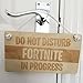 Funny Party Pieces 'Do Not Disturb Fortnite in Progress' Wooden Hanging Bedroom Door Sign for Fortnite Lovers