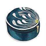 Travel Jewelry Case - Embroidered Chrysanthemum (Peacock)