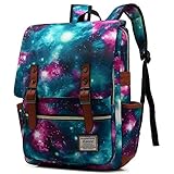 Kenox Vintage Laptop Backpack College Backpack School Bag Fits 15-inch Laptop (Sky-green)