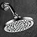 MegaRain Rainfall High Pressure 6 inch Shower Head by AquaSpa - Angle Adjustable Solid Brass Ball Joint - 40 Jets - Full Chrome Finish - Excellent Performance at High or Low Water Pressure