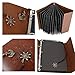 DIY Scrapbook Photo Album Handmade Leather Memory Book 60 Pages for Baby Anniversary Birthday Wedding Travel Graduation Picture (Large Brown Compass)