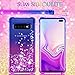 GPNP Case for Samsung Galaxy S10 Plus,Galaxy S10+ Case,Gradient Quicksand Floating Four Reinforced Corners TPU Bumper Cushion Protective Shockproof Phone Cover for Girls Women 6.4 Inch,Blue/Purple