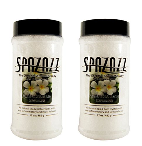 SpazazzAromatherapy Spa and Bath Crystals Originals (Tropical Rain 17oz (2 Pack))[Amazon-developed Certification] Compact by Design