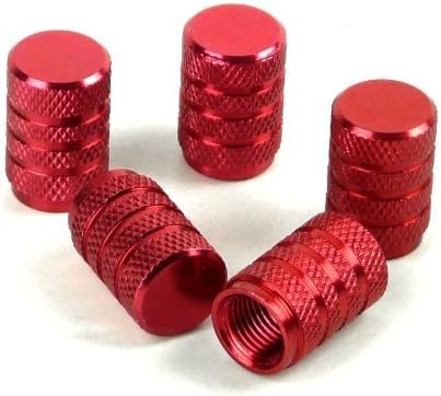 Top McKinley 5 Pcs Aluminum Car Wheel Tyre Tire Stem Air Valve Caps (Red)
