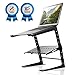 Pyle Portable Adjustable Laptop Stand - 6.3 to 10.9 Inch Standing Table Monitor or Computer Desk Workstation Riser with Shelf Storage and Height Alignment for DJ, PC, Gaming, Home or Office - PLPTS26