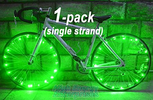 LED "BikeStrings" (Green) - Flexible bright MicroLED bicycle light strings - Dazzling display - Light up your bike! Cast light all around you. Be safe. Be visible. Be seen.