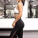 Lookatool Women Fitness Leggings High Waist Mesh Patchwork Skinny Push Up Pants (S, Black)