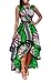 Inorin Womens Dresses African Print Maxi High Low Sleeveless Party Formal Dress,Green,Large