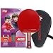 DHS 4-Star 4002 Shake Hand Premium Table Tennis Racket Ping Pong Paddle Blade Inverted Rubber with Carry Case