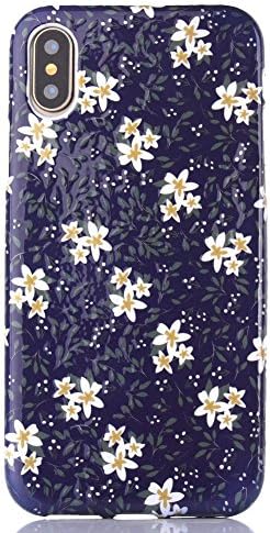 iPhone X Case for Girls,Xaviness Vintage Pattern Case [Floral Cover][High Impact][noctilucent] Soft TPU Bumper Cushion for iPhone X (2017) (Flower Style 20)