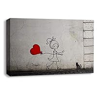 Canvas Wall Art Creative Graffiti Canvas Prints Home Artwork Decoration for Living Room Bedroom - 12x18 inches