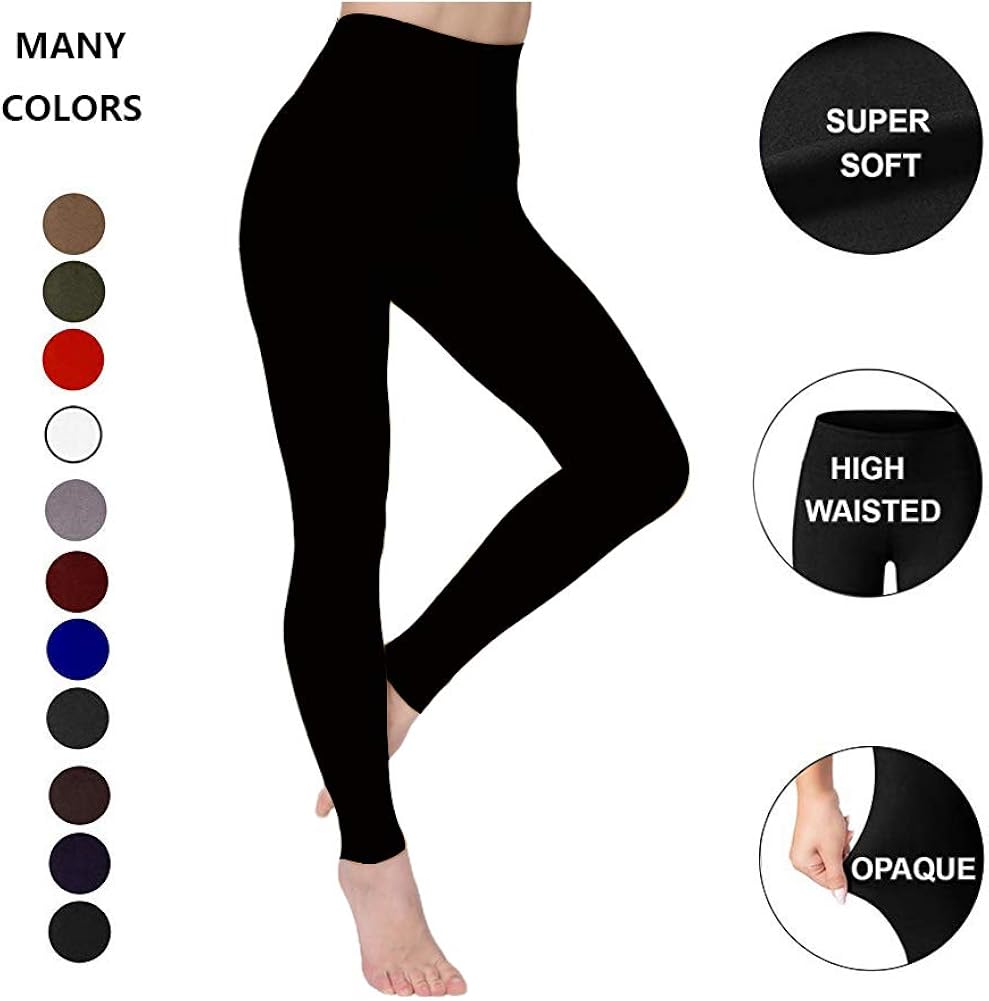ZOOSIXX High Waisted Leggings for Women - Tummy Control Soft Opaque Slim Pants at  Women’s Clothing store