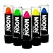 Moon Glow - Blacklight Neon UV Lipstick 0.16oz Intense Set of 5 colors – Glows brightly under Blacklights/UV Lighting!