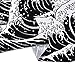 Japanese Wave Tapestry - Kanagawa Great Wave Wall Art With Sun, Black and White for Room