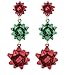 VK Accessories Christmas Earring Bow Shape Xmas Santa Gift Bow Drop Dangle Earrings for Women (Red Glitter)