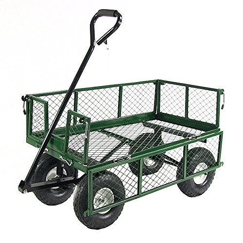 Sunnydaze Green Heavy Duty Steel Log Cart, 34 Inches Long x 18 Inches Wide, 400 Pound Weight Capacity - Thumbnail 3