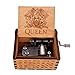 Youtang Antique Carved Wooden Hand Crank Queen Music Box, Play Bohemian Rhapsody