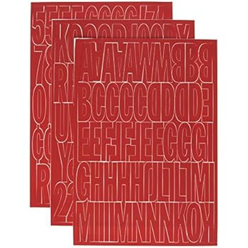 HY-KO Products 30004 Self Adhesive Vinyl Die Cut Numbers & Letters, 2 Inch, Red