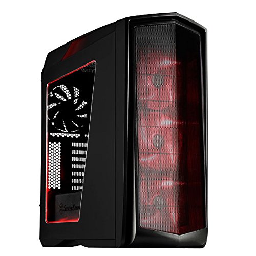 Gabinete ATX - Silverstone Primera Series PM01 - SST-PM01BR-W (Preto, c/ LED vermelho e c/ lateral de acrílico)