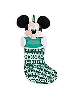 Disney Store Mickey Mouse Christmas Stocking Plush Head Green 2015 New Disney Store Mickey Mouse Christmas Stocking Plush Head Green 2015 New