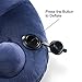 Longfit Soft Velvet Inflatable Travel Neck Pillow with Built-in Pump, Extra-Soft Washable Cover, and Compact Travel Pillow Set for Airplane,Traveling and all kinds of Relax