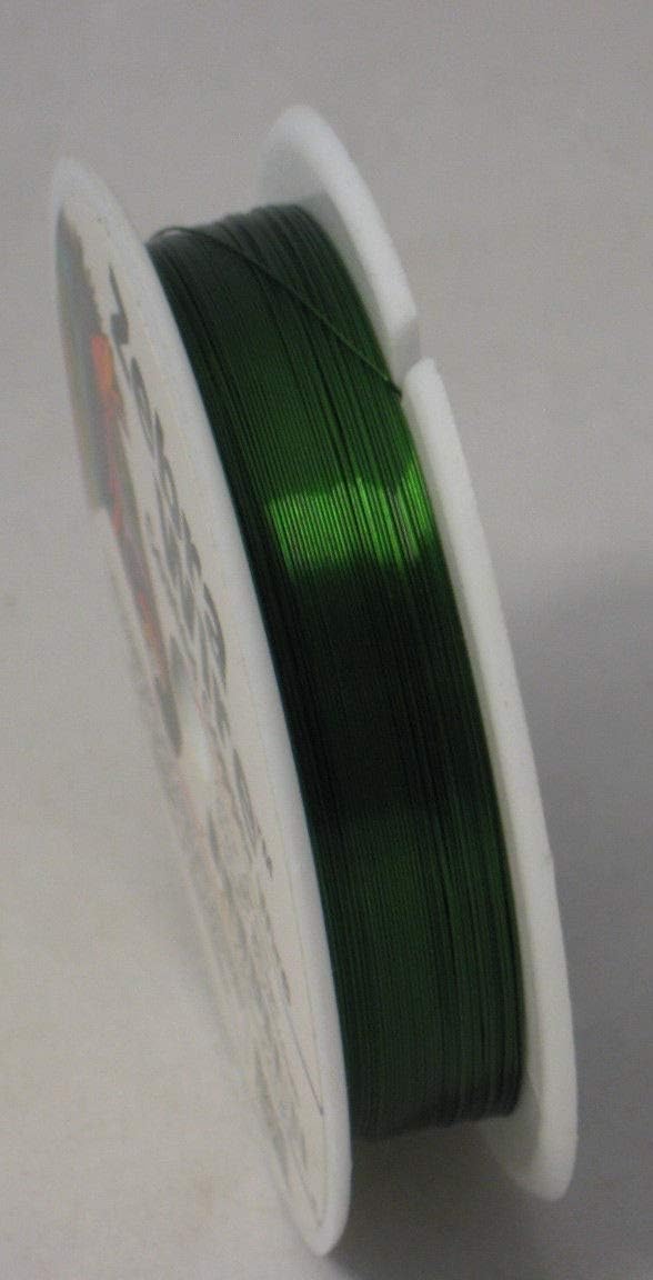 Zebra Coated Copper Wire Green 24 Gauge 20 Yards