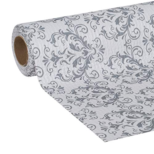 Duck Smooth Top Easy Liner Shelf Liner, Under Cabinet Multipack, 6-Rolls, Each 20" Width, 6' Length, Grey Damask