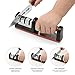 Kitchen Knife Sharpener, Professional 3 Stage Kitchen Knife Sharpening System for Straight Tungsten Diamond Ceramic and Serrated Knives , Sharpens Dull Knives Quickly, Easy to Use(Black and Red)