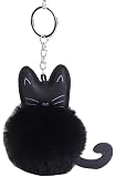 Kissweet Cute Fox Pom Pom Fur Ball Rhinestone Keychain Bag Car Ring Keyring