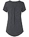 Vinmatto Women's Summer Short Sleeve V Neck Flowy Tunic Top(M,Black)