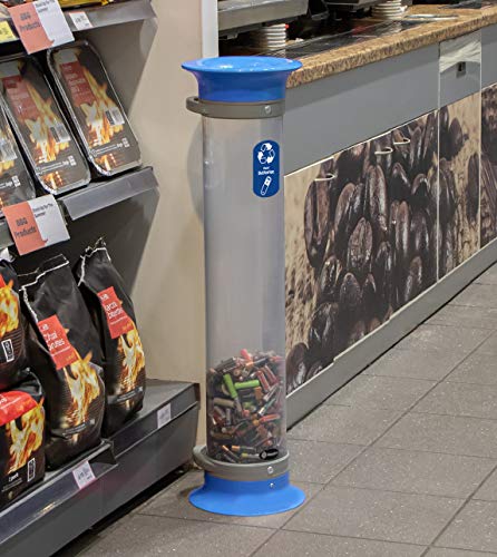 Glasdon C-Thru 15Q Battery Recycling Bin - Blue
