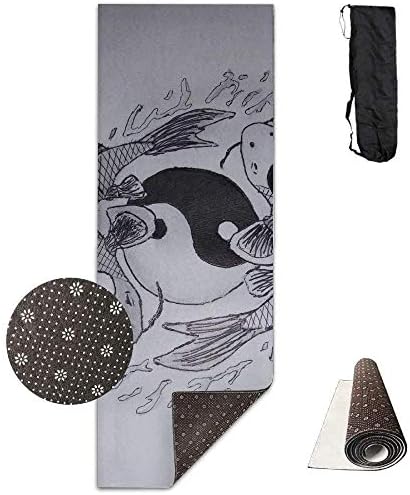 Non Slip Fitness Exercise Mat, Workout Mat for Yoga, Pisces Yin-yang Fish Yoga Mat - Advanced Yoga Mat - Non-Slip Lining - Easy to Clean - Latex-Free - Lightweight and Durable - Long 180 Width 61cm