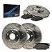 Max Brakes Front & Rear Performance Brake Kit [ Premium Slotted Drilled Rotors + Metallic Pads ] TA013833 Fits: 2002-2005 Chevy Trailblazer & GMC Envoy | 2004-2005 Rainier | 2002-2004 Bravada
