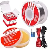 Solder Wire and Rosin Paste Kit - 0.6mm Active Tin Lead Solder Wire and Rosin Paste Flux for PCB Soldering from Plusivo