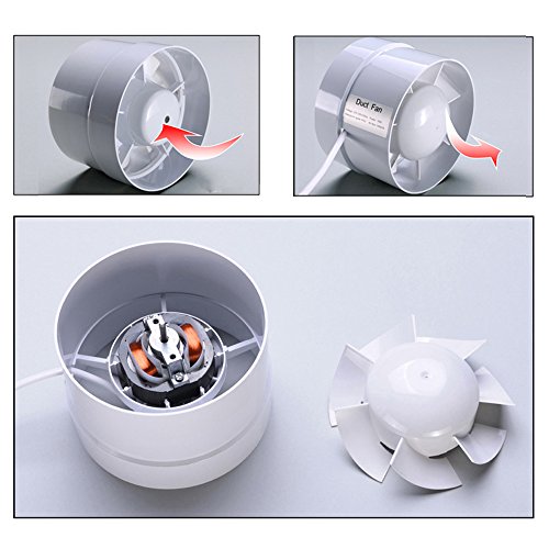 SAILFLO Inline Duct Fan 6 Inch 110v 18w Grow Tent Exhaust Fan HVAC System Greenhouse Home Shop Mall Office Basement Attic etc. (6"/150mm) - Thumbnail 2