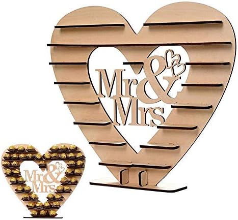 Wooden Wedding Supplies Chocolate Display Stand - Ferrero Display Stand, Wedding Ring Decoration for Couple Rings, Perfect for Banquet Anniversary Celebrations